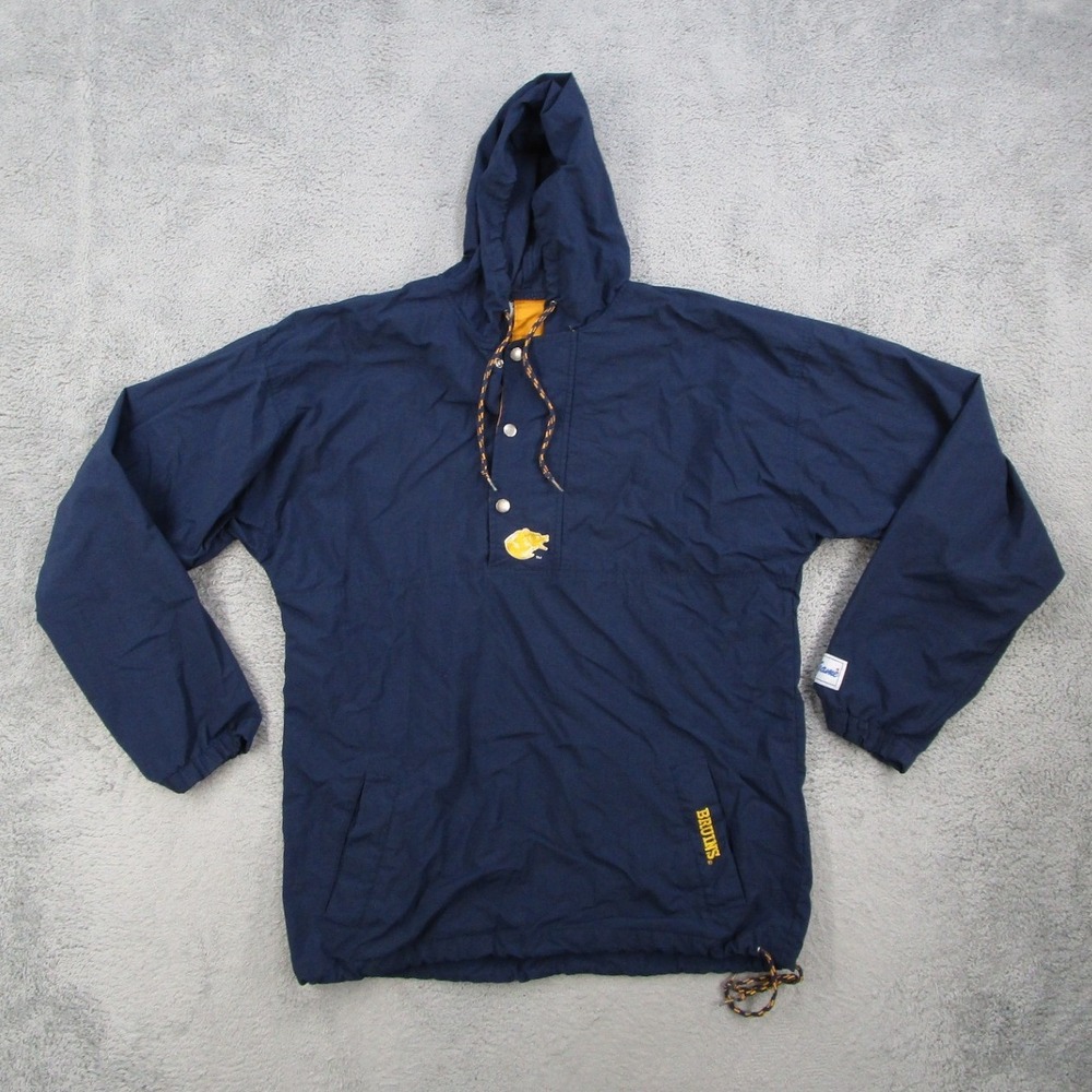Vintage The Game Bruins Anorak Windbreaker Jacket Mens Large Navy Blue Pullover